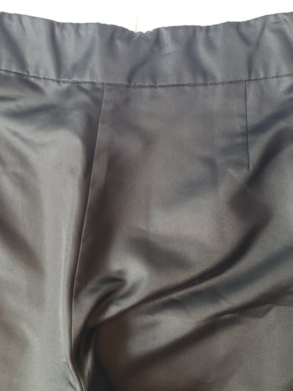 Eileen Fisher Silk Satin Wide Leg Lightweight Cropped Black Cargo Pants - Picture 10 of 11
